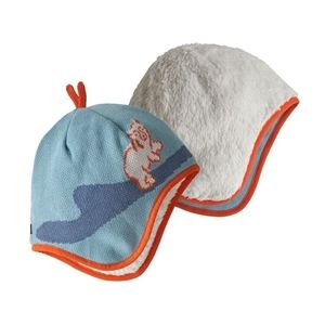 Patagonia Baby Reversible Beanie, 24M, Blue, orange, white